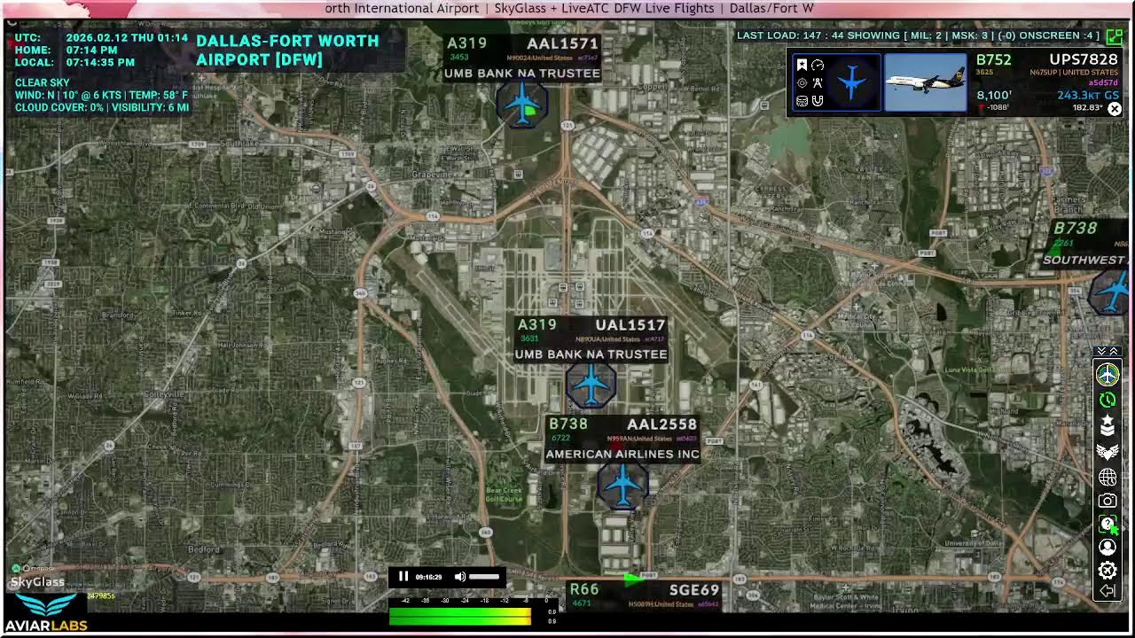 DFW Live Flights | Dallas/Fort Worth International Airport | SkyGlass + LiveATC