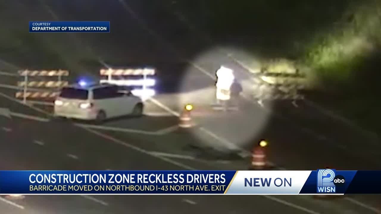 Video: Drivers continue ignoring road closure signs on I-43 North