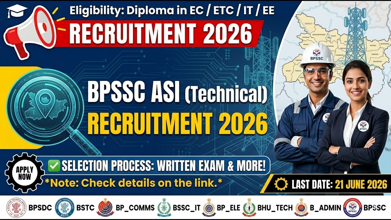 BPSSC ASI Technical Recruitment 2026 | Diploma Holders Apply Today!