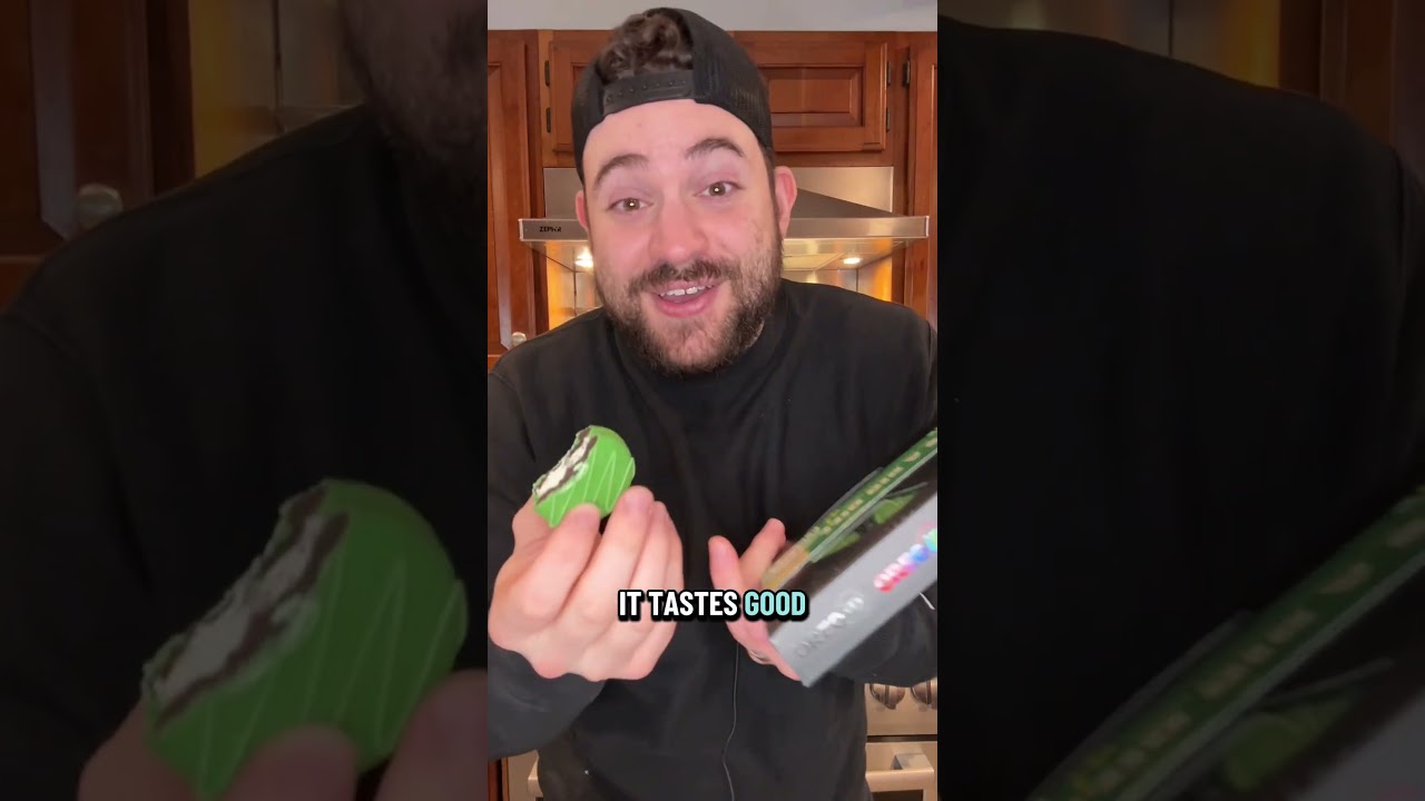 Trying OREO&rsquo;s new pickle-flavored cookies #good #snacks #oreo #cookies