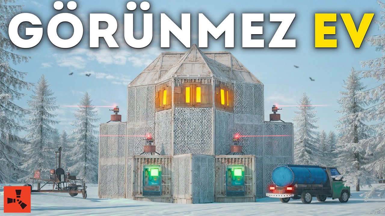 KARLIK ALANDA GÖRÜNMEZ EVDE KAMUFLE OLARAK 24 SAAT YAŞAMAK !!! I Rust Türkçe