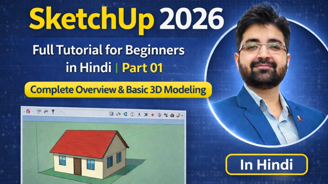 SketchUp 2026 Complete Beginner Tutorial in Hindi – Learn 3D Modeling