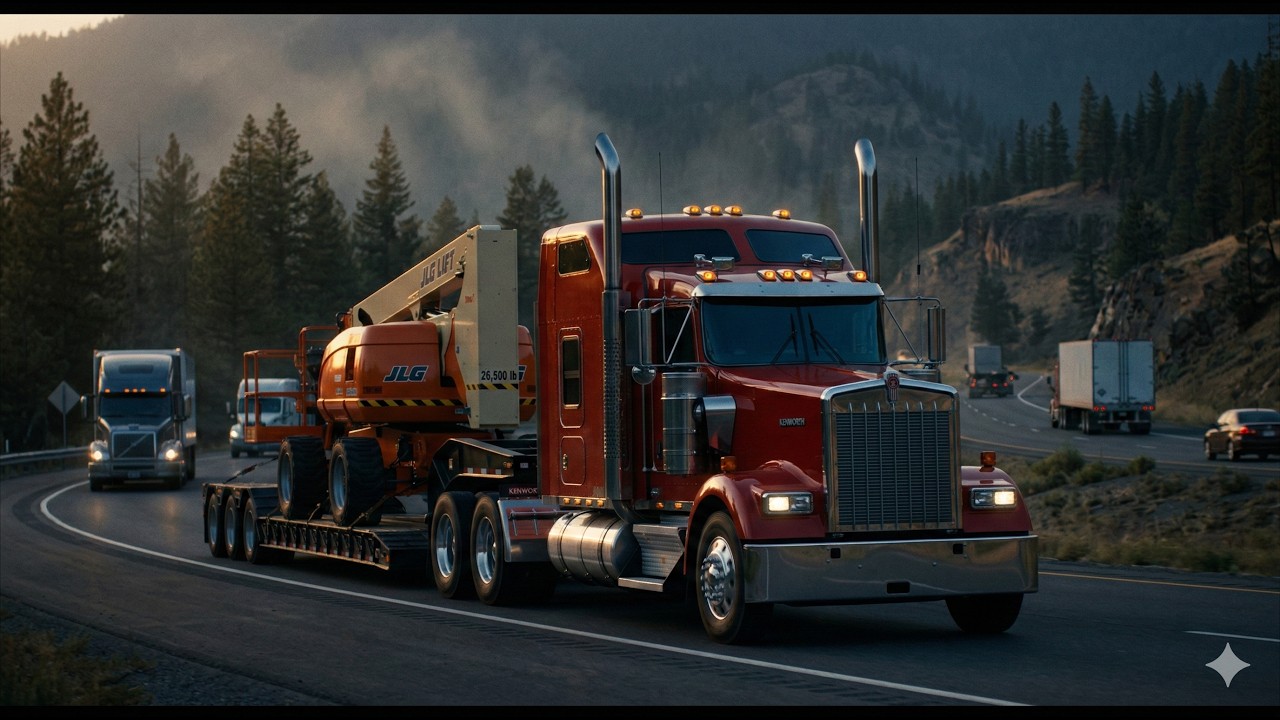 KENWORTH W900 Boom Lift 26,500 lb   American Truck Simulator