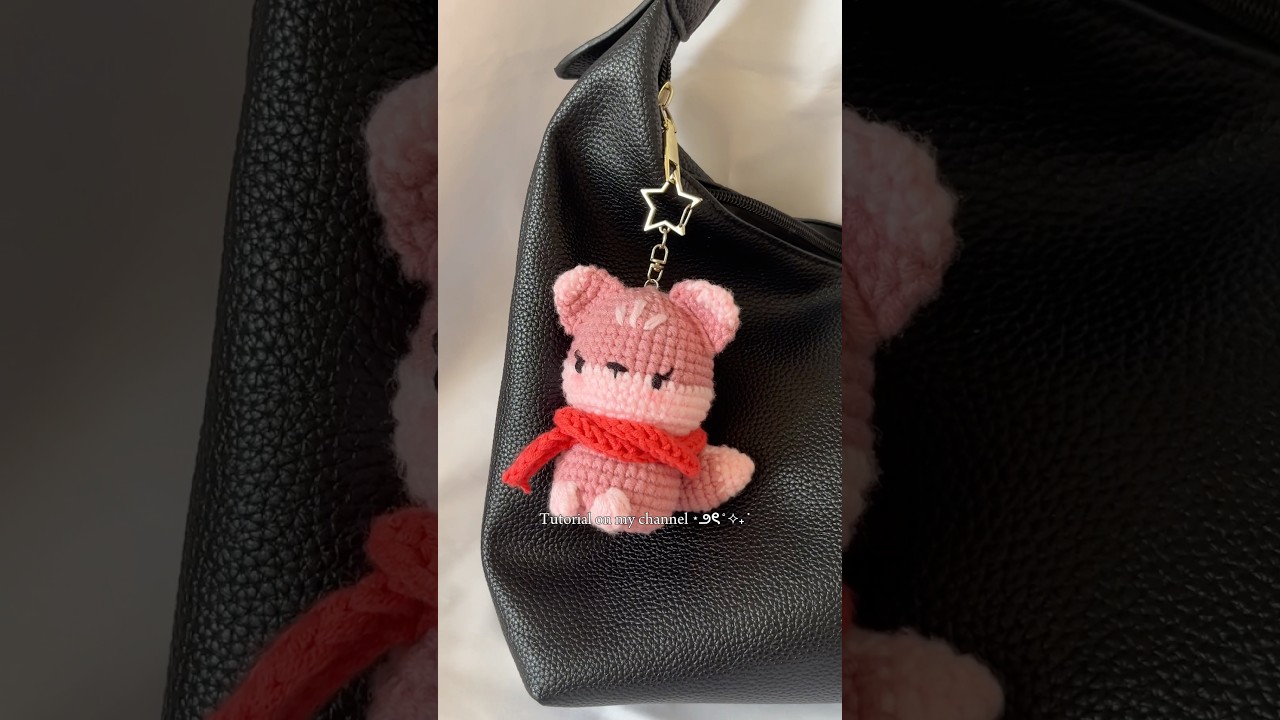 Crochet Pink Fox🌸🦊 #amigurumitutorial #crochet #amigurumi #fox #crochetanimal #diy #yarn n