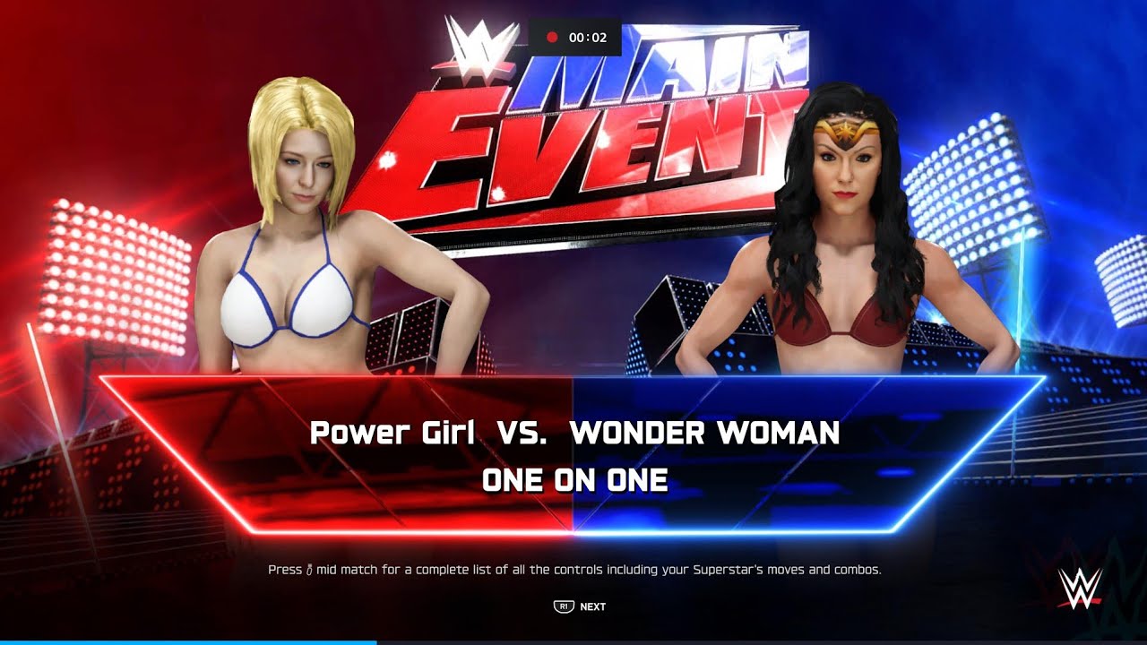WWE 2K25 Powergirl VS Wonder Woman Bikini Match