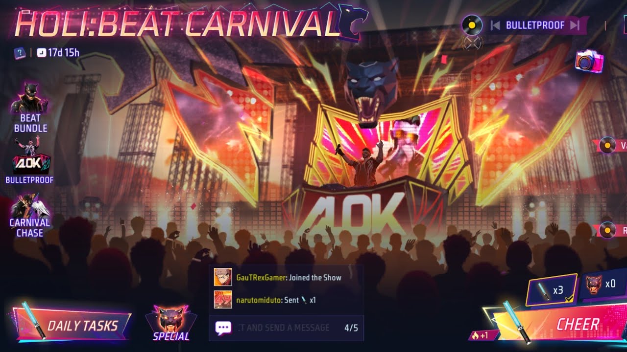 free fire holi carnival event free fire best carnival event diwali carnival event freefire Alokevent
