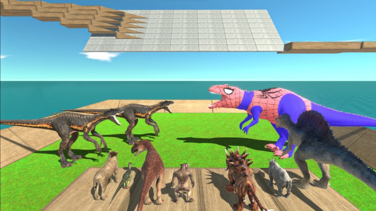 SPIDER GIGANOTOSAURUS CHALLENGE - WHO CAN RESCUE GIGANOTOSAURUS FOR FIGHT INDORAPTOR? | ARBS