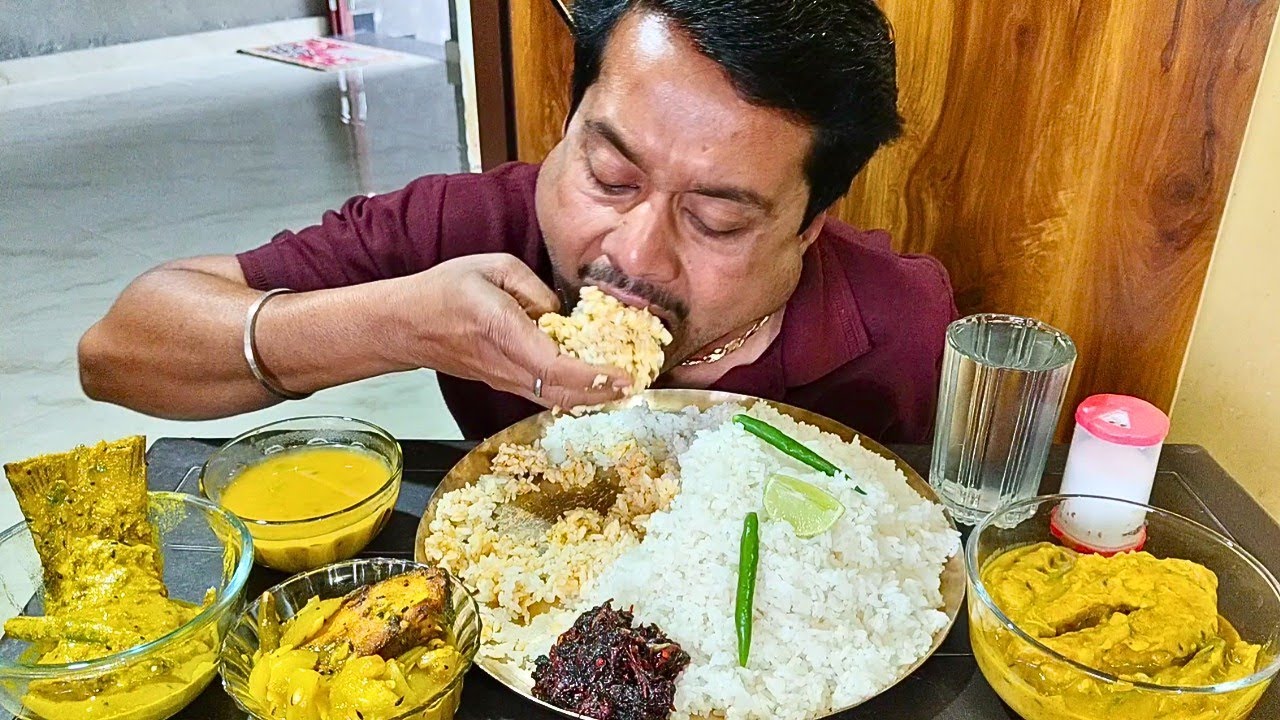 🍽️Maan Kochu Katla Macher Jhol🐟, Katla Macher Sorse Bata🐟, Katla Mach Laor Torkari🐟, Lal Shak Bhaja🤤