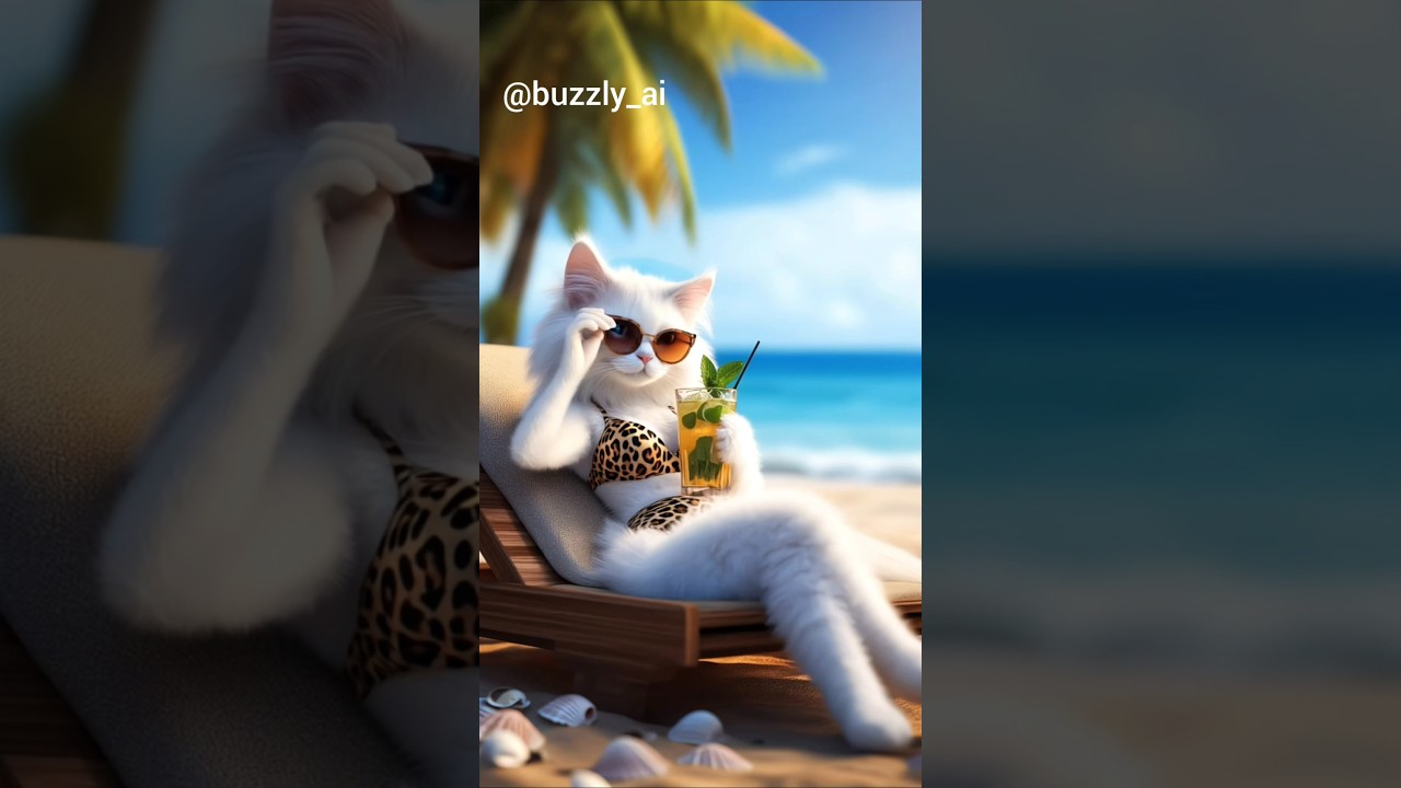 How to Flirt &mdash; Cat Edition#aicat #surfca#funnycat #tropicalmood#vacationcat#viralcat #catlove