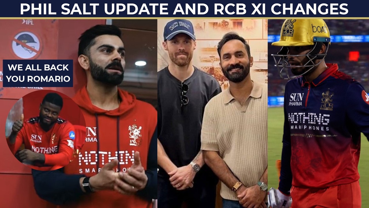 Phil Salt injury update | RCB continue to back Romario | Big fine on Andy Flower & Tim David