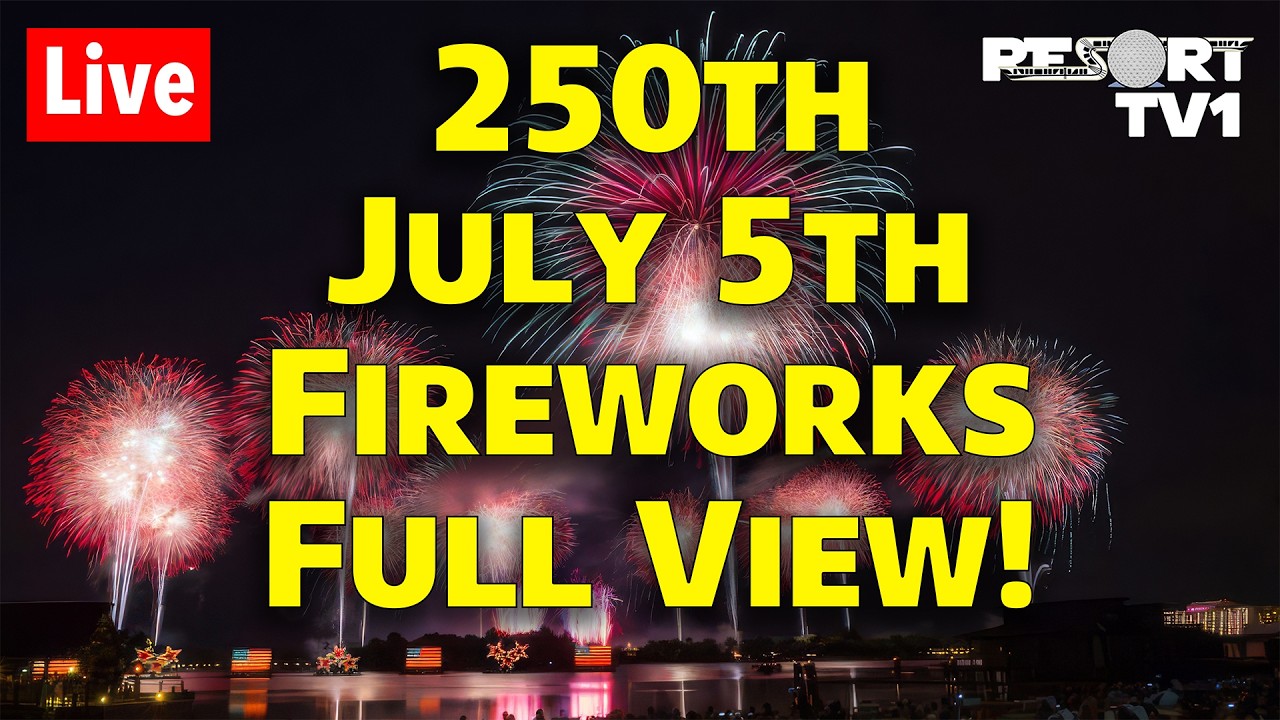 🔴Live: Magic Kingdom July 4th Fireworks on July 5th - FULL SHOW VIEW - Walt Disney World 2026