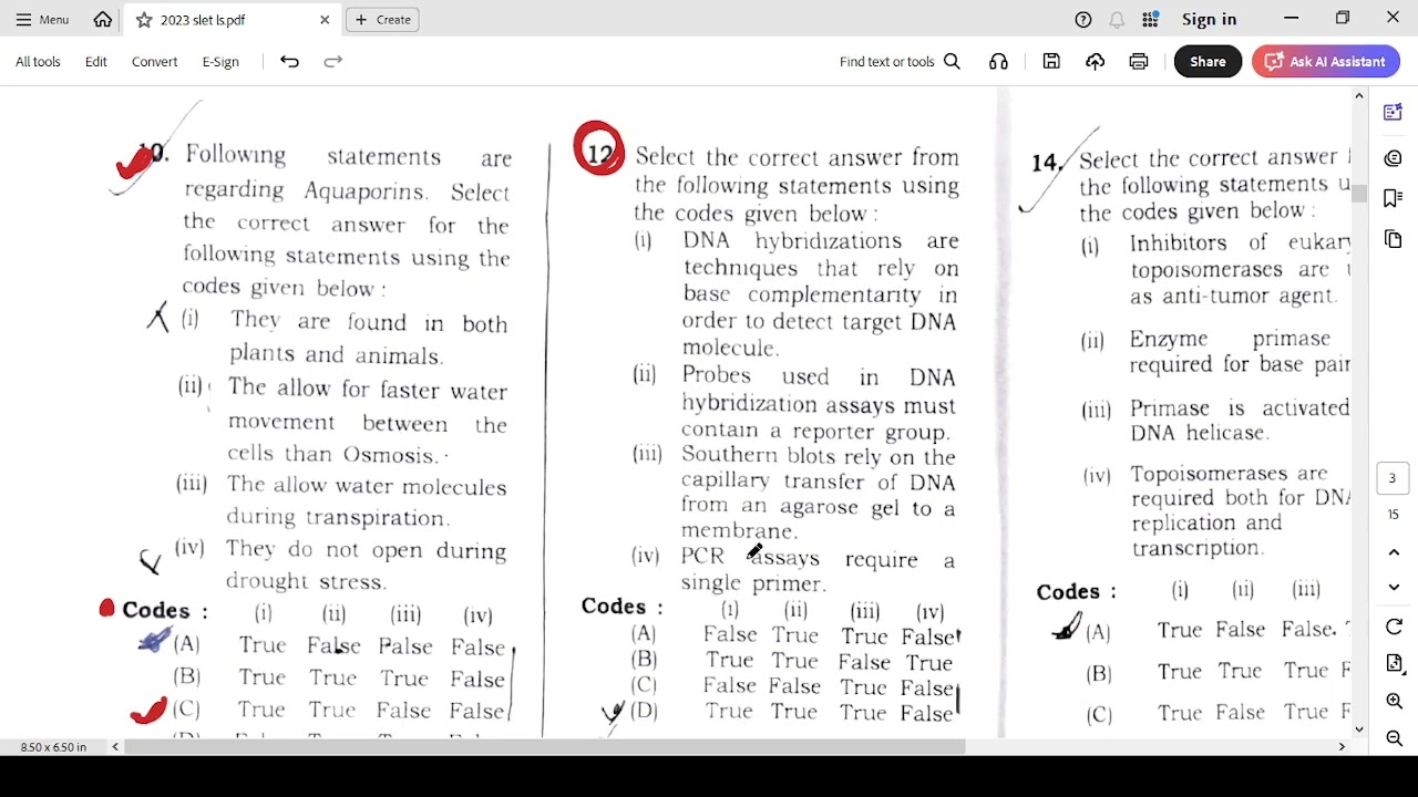 NE-SLET- 2023 LIFE SCIENCE PAPER -II,PART -1 Solved #slet2026 #lifescience🔥🔥🔥😎😎😎