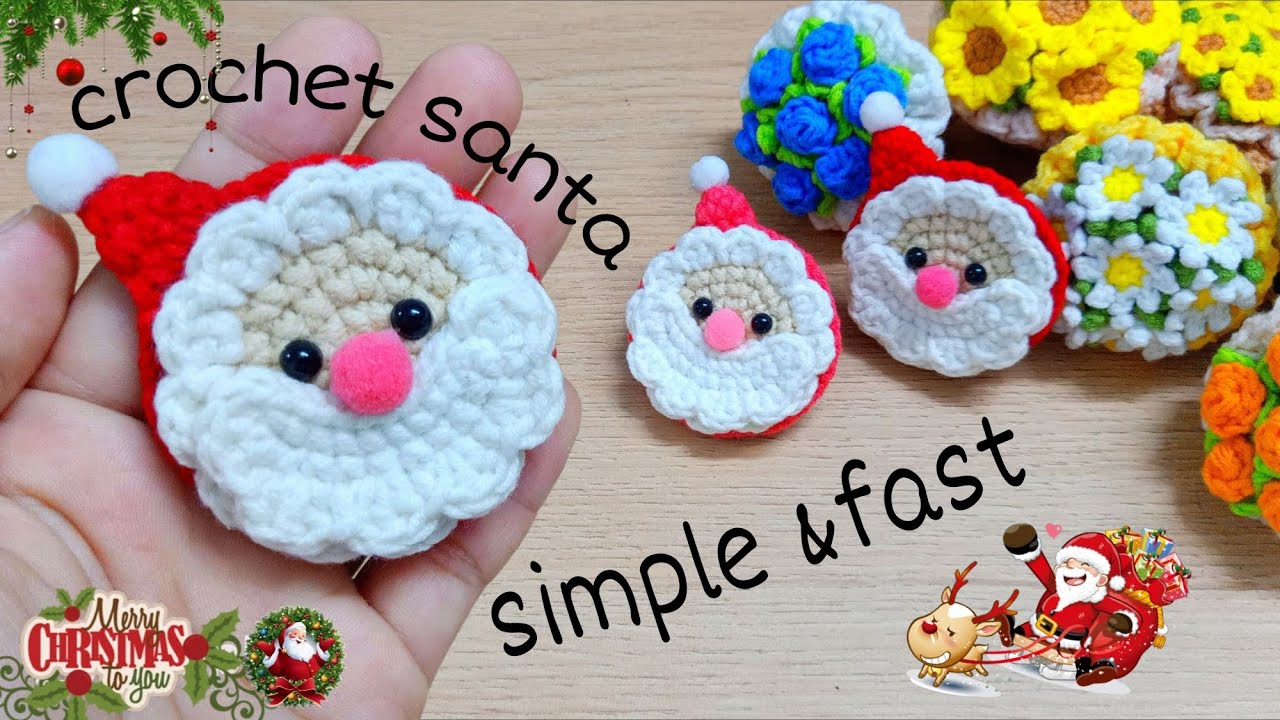 Crochet Santa Claus Christmas Decorations | Hướng dẫn móc Ông già Noel cực đơn giản