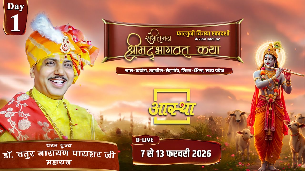 Day-01 | संगीतमय श्रीमद् भागवत कथा | पूज्य चतुर नारायण पाराशर जी महाराज | भिण्ड,मध्य प्रदेश #katha