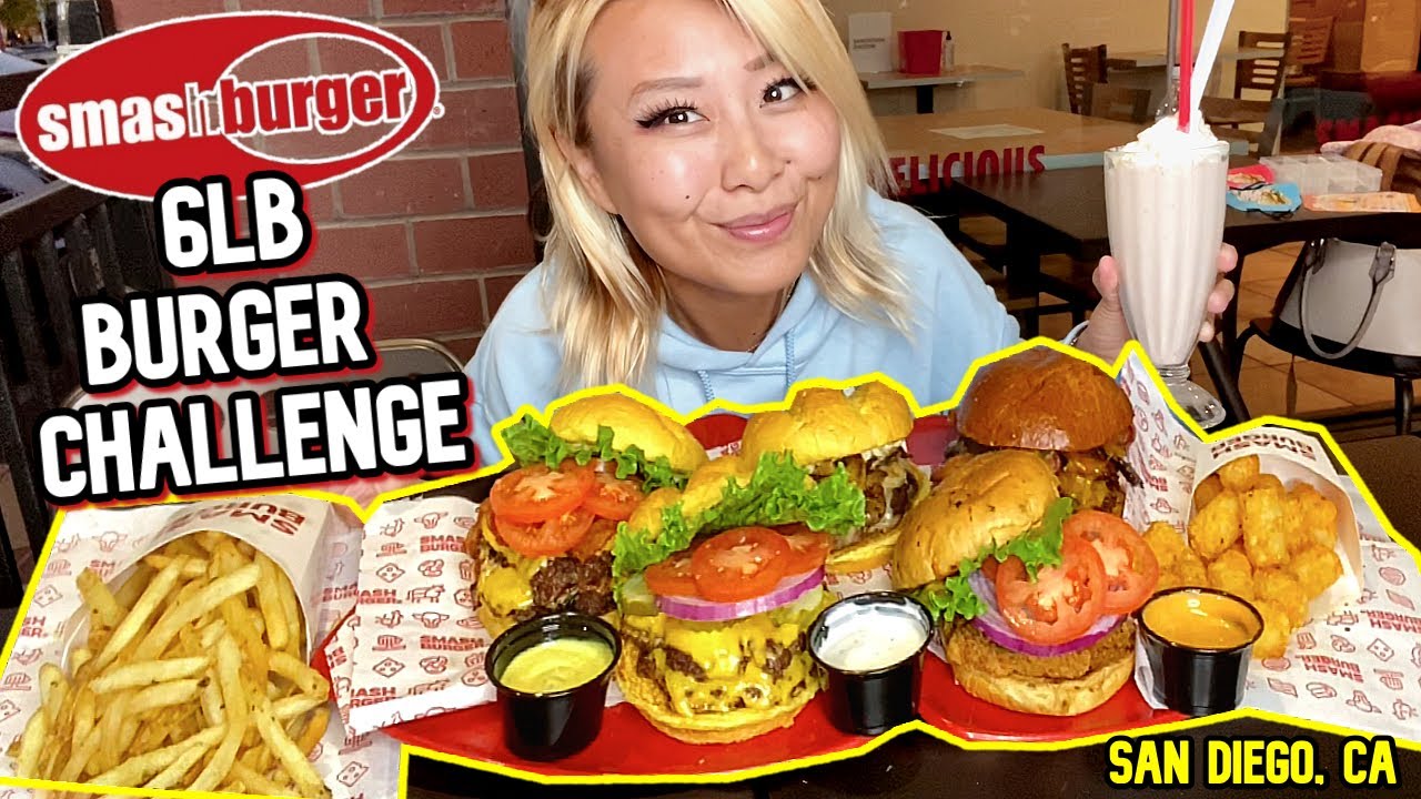 6LB SMASHBURGER EATING CHALLENGE in San Diego, CA!!! #RainaisCrazy