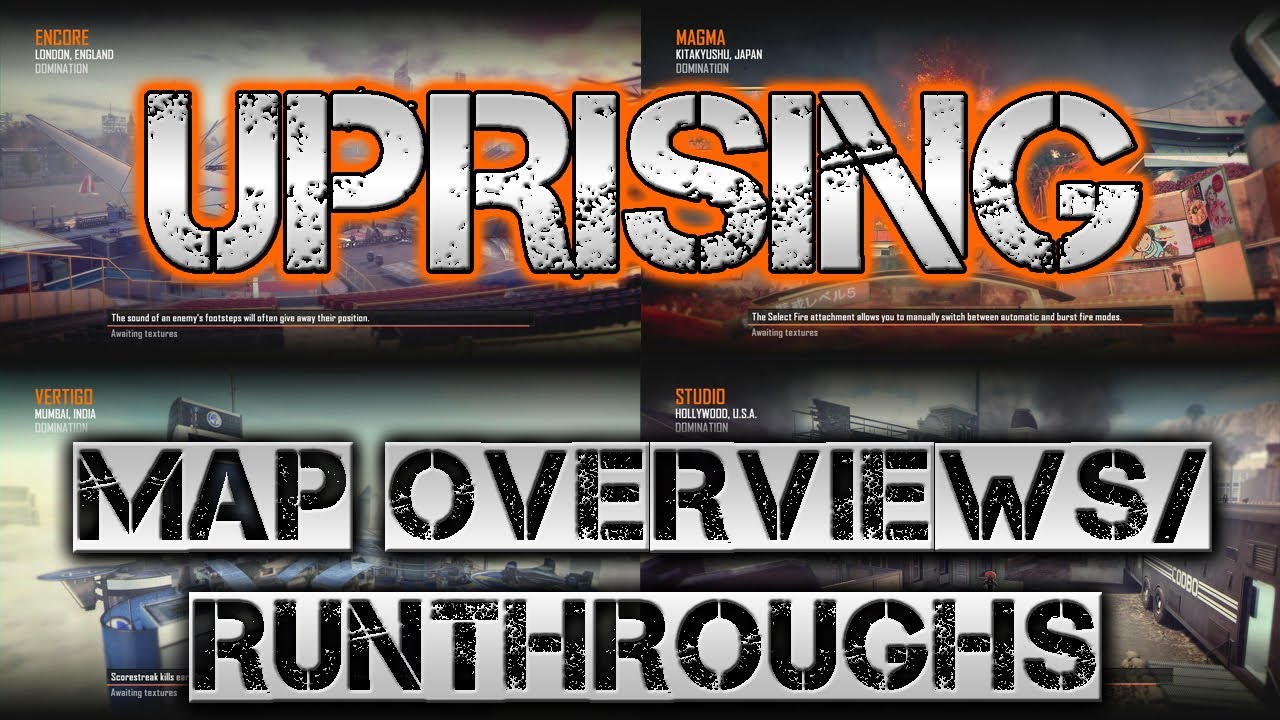 Uprising Map Overview/Runthrough ALL MAPS!! (Black Ops 2 DLC)