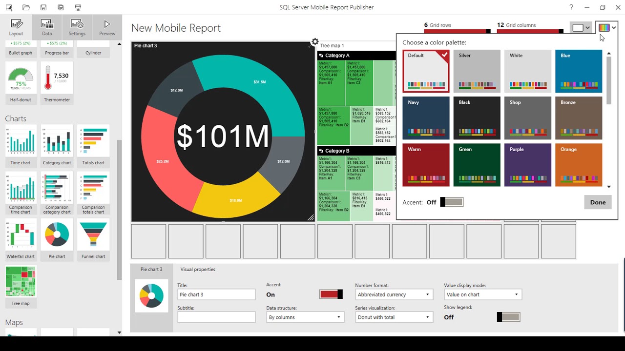 Visual Properties in Mobile Report Publisher - SQL Server 2017
