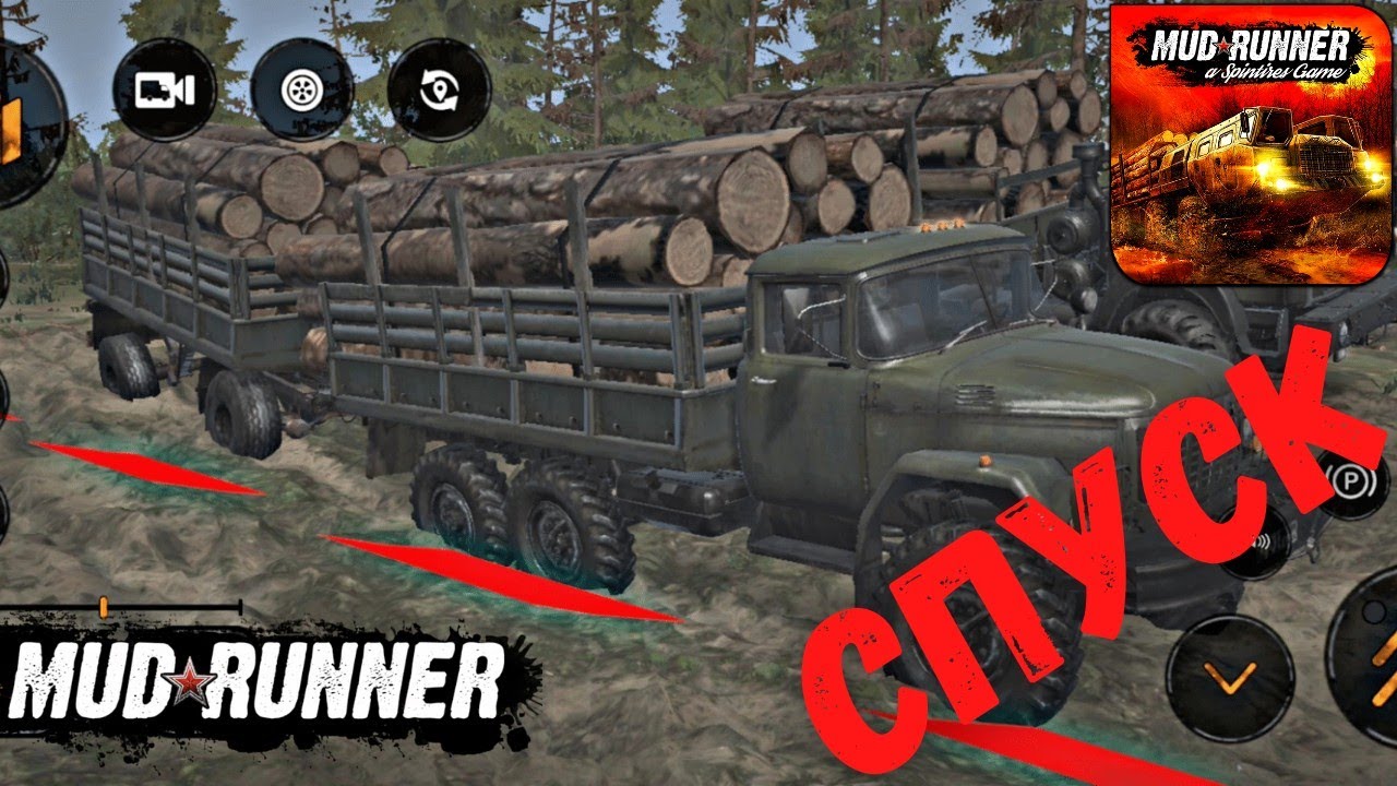 MudRunner Mobile - СПУСК. ПРОХОЖДЕНИЕ КАРТЫ на Android (Часть 1)