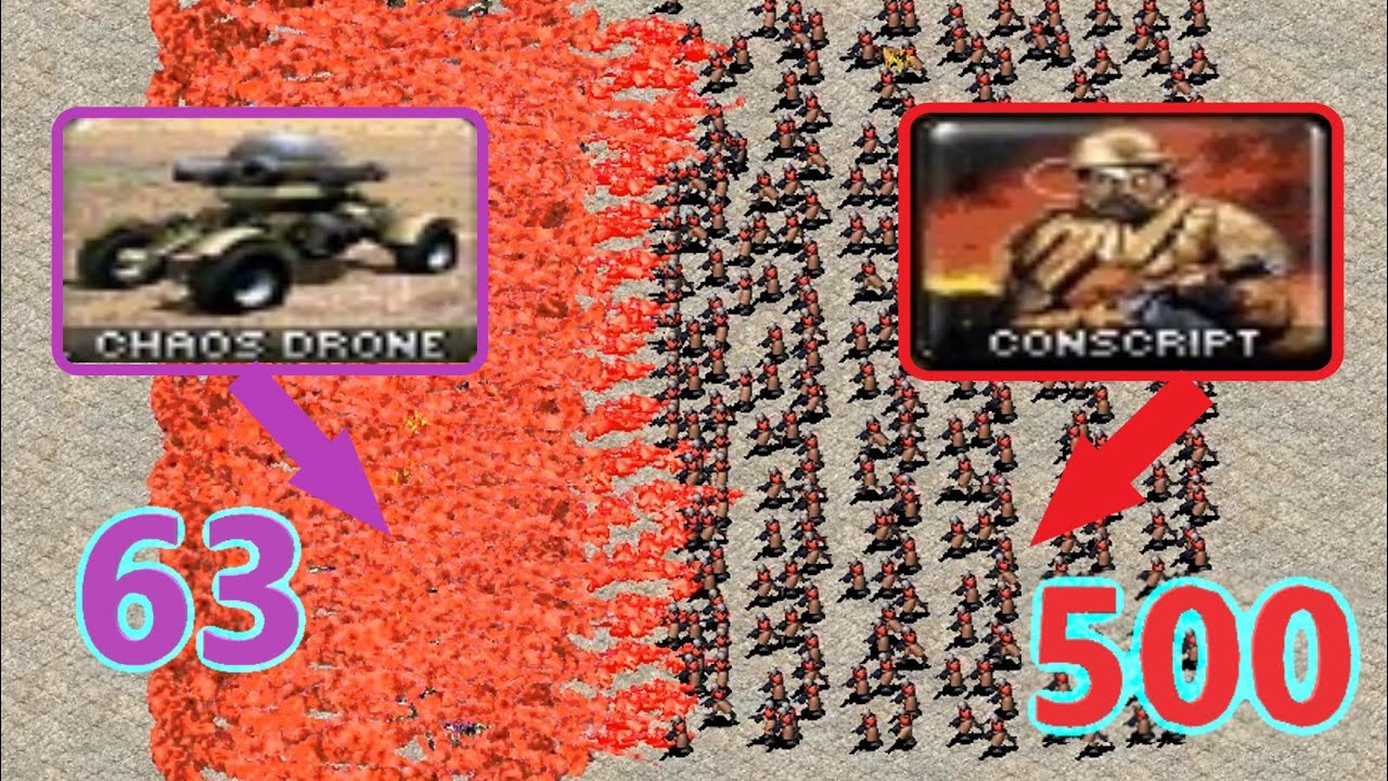 Chaos Drones vs Conscripts - Same Cost - Red Alert 2