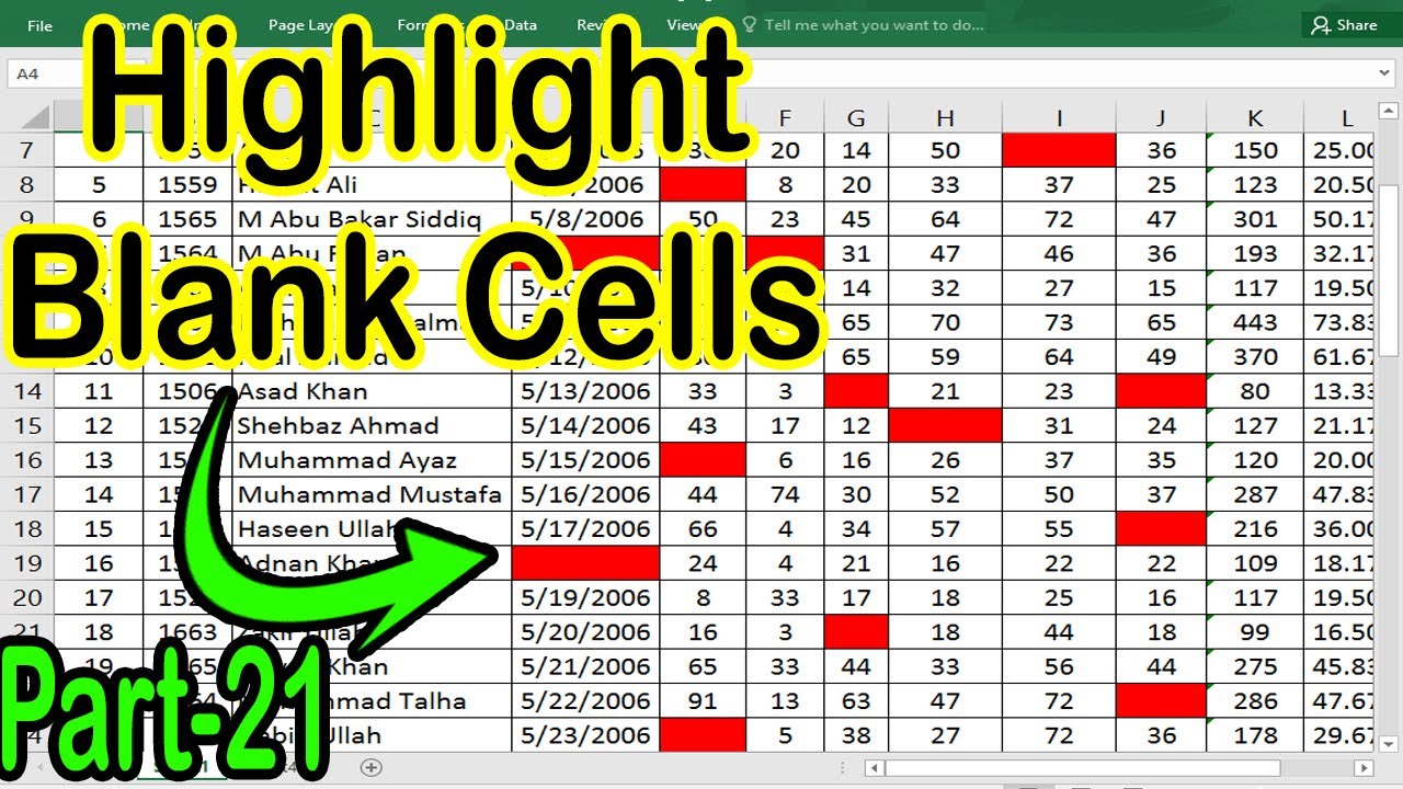 How to Highlight Blank Cells in Excel Using Conditional Formatting Part 21