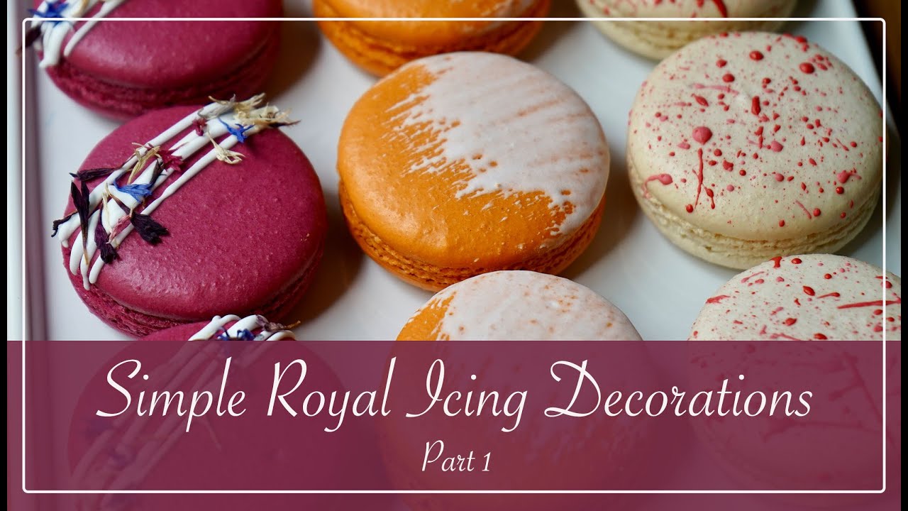 Simple Royal Icing Decoration Part 1 | THREE EASY WAYS TO DECORATE MACARON SHELLS!