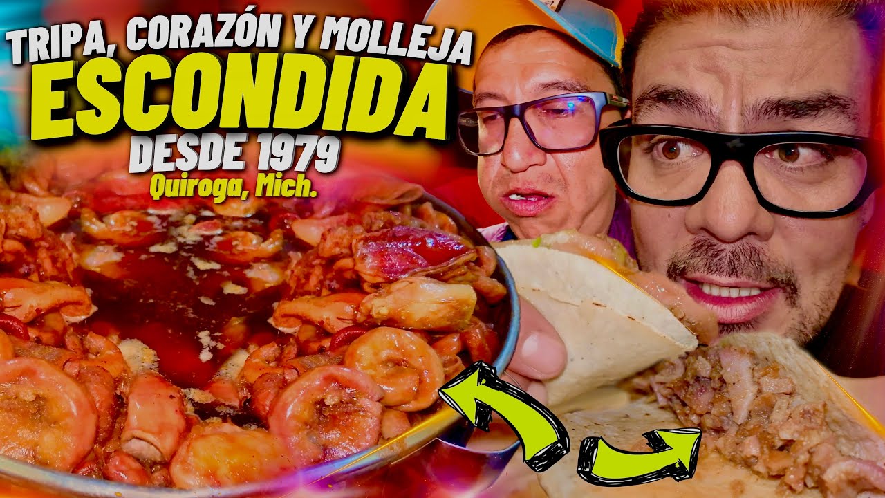 ESCONDIDOS pero muy SABROSOS TACOS de CORAZÓN, MOLLEJA y TRIPA en QUIROGA 🇲🇽