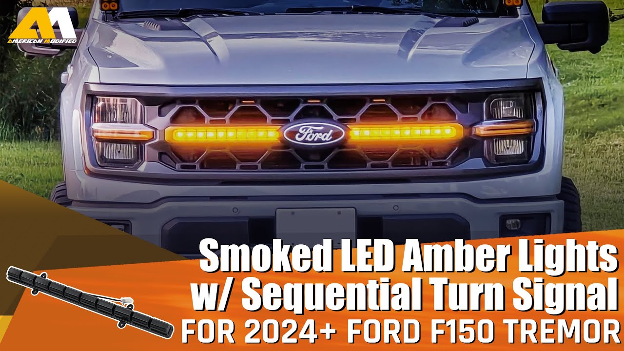 Install American Modified 24+ Smoked LED Amber Lights w/ Sequential Turn Signal For Ford F150 Tremor