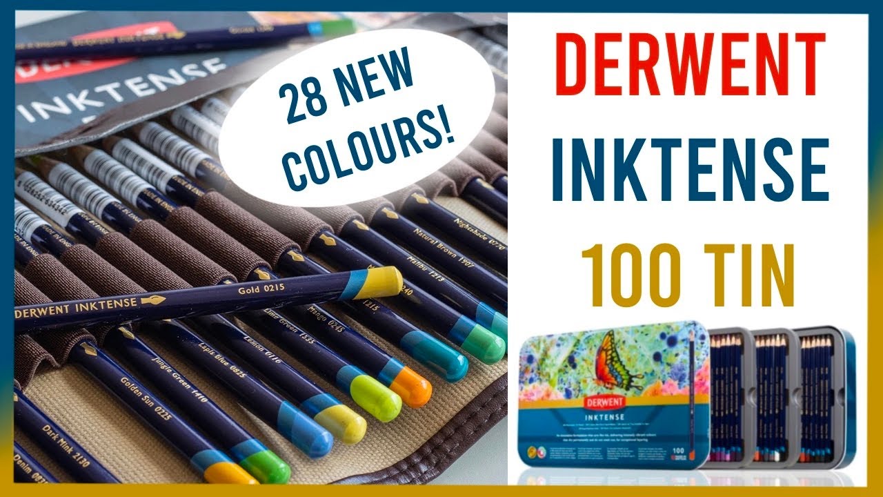 Derwent Inktense 100 Tin Review + My Thoughts on the 28 New Colours!