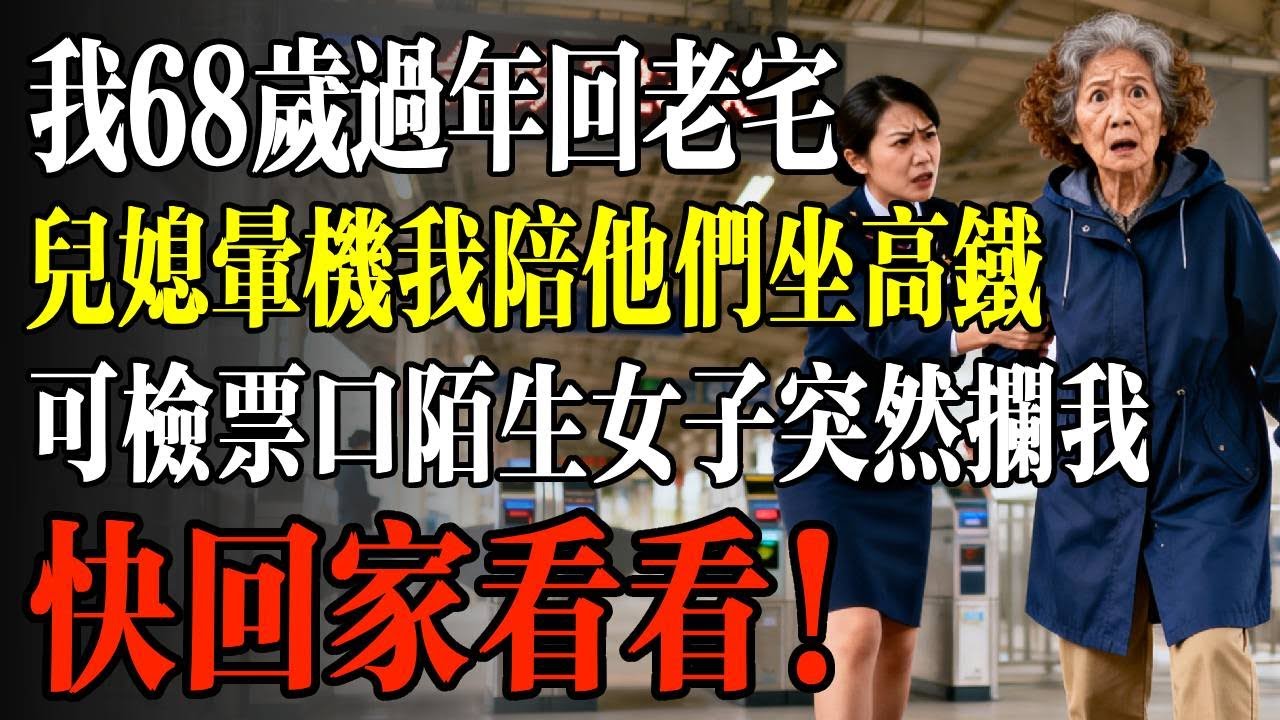 我68歲過年回老宅，兒媳暈機我陪他們坐高鐵，可檢票口陌生女子突然攔我，快回家看看！#幸福 #人生 #故事 #老年 #退休後 #情感 #人生感悟 #養生 #哲理 #老年生活