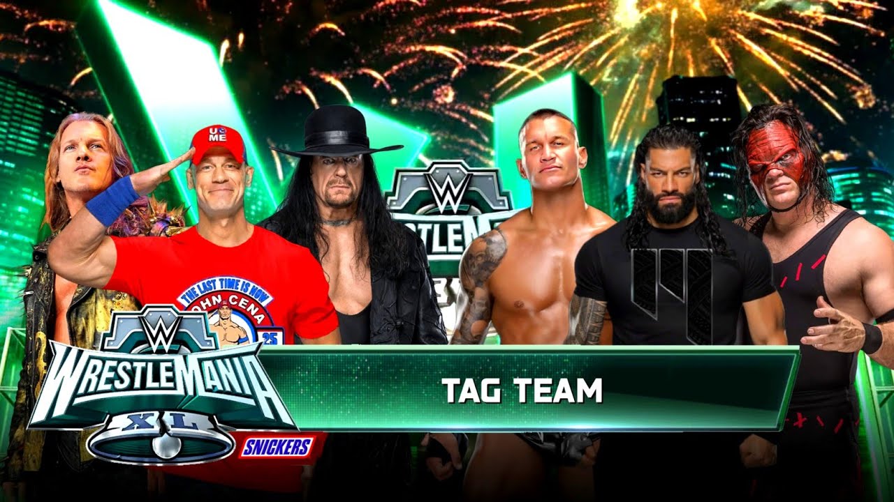 Chris Jericho, John Cena & Undertaker Vs Team Roman Reigns - Tag Team Match | WrestleMania