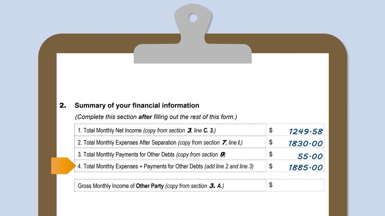 Completing The Financial Declaration