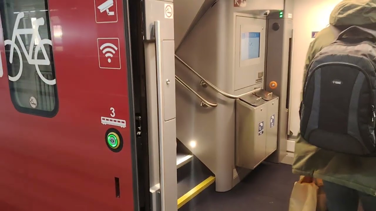 STADLER KISS inter-city train 548 to Subotica waiting for dep from main railway stat Belgrade Center