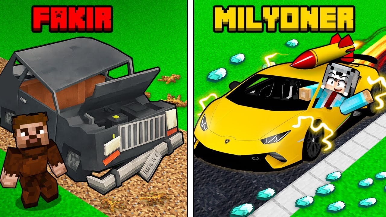 FAKİR ARABA YARIŞI VS MİLYONER ARABA YARIŞI - Minecraft