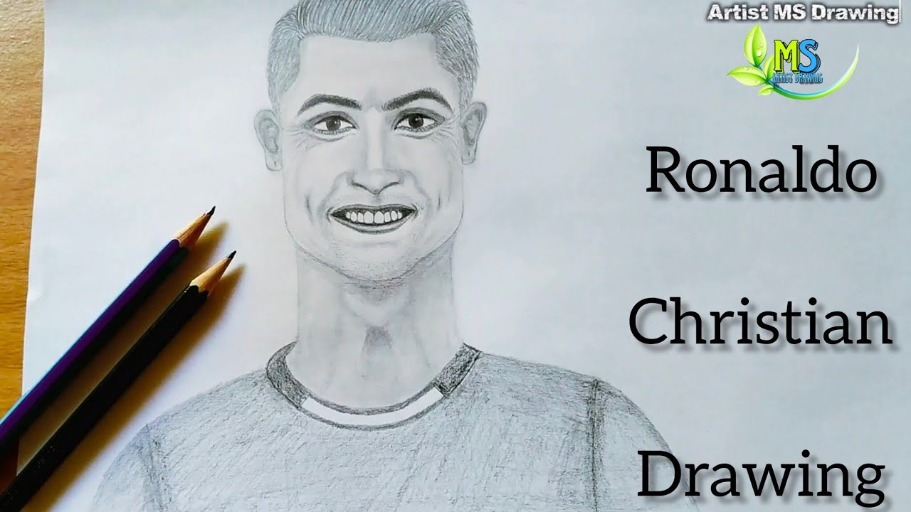 Ronaldo Christian Drawing /Step by step Pencil Sketch Tutorial 