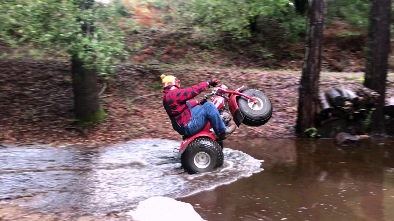 Atmospheric River Storm Rainy Day Honda ATC110 Romp!