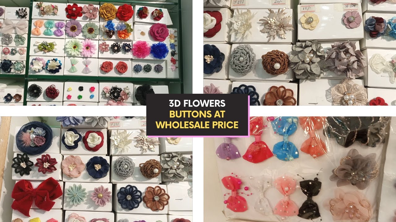 3D FLOWERS | 3D BUTTONS |3D FABRIC BUTTONS  | WHOLESALE BUTTONS  | HAMZA EMPORIUM LACE BUTTON