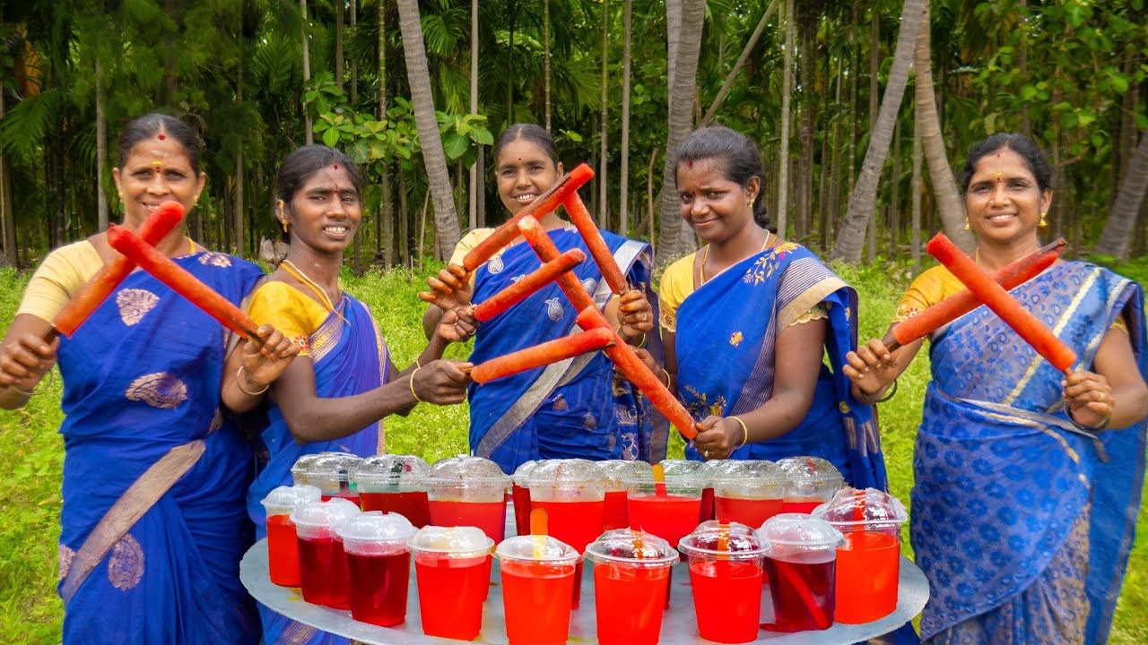 Watermilon Pipe ice Cream Making | Pipe Ice Recipe | Village Style Ice Cream Making