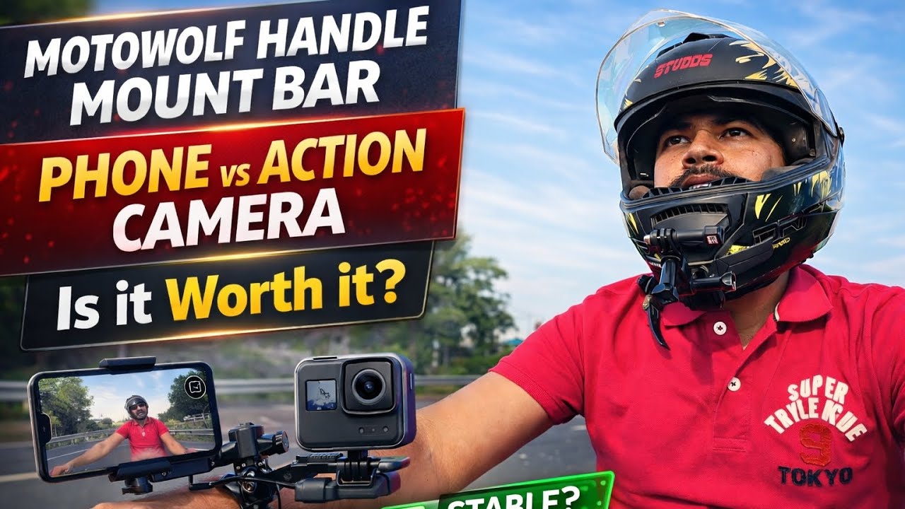 Motowolf Handle Mount Bar Stabilization Test: Phone vs Action Camera | Is Worth it #HandleBarMount 