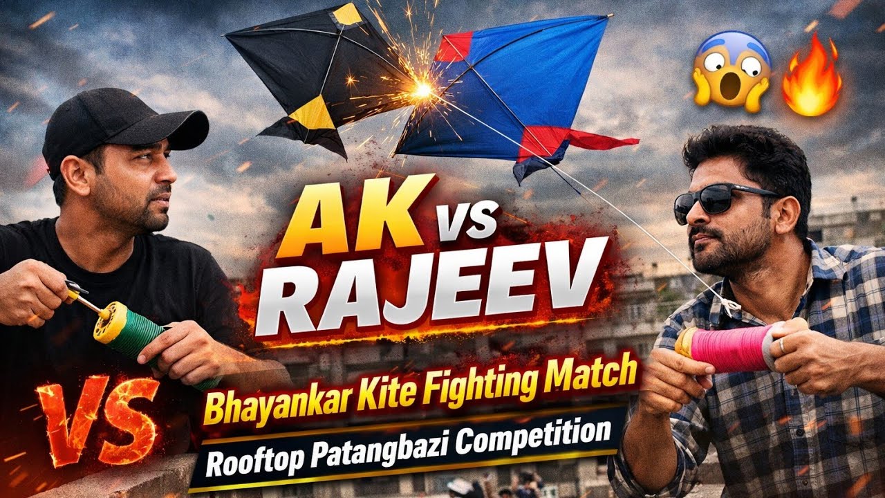 AK vs Rajeev | Bhayankar Kite Fighting Match 😱🔥 Rooftop Patangbazi Competition