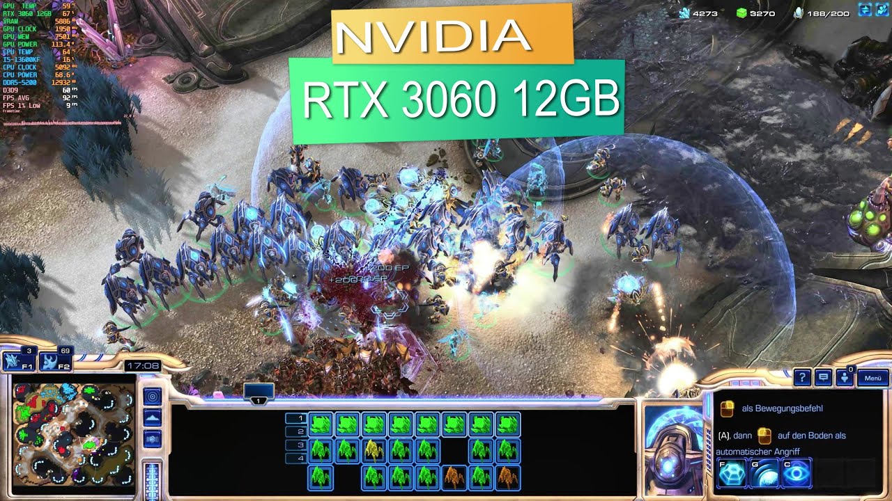 StarCraft II RTX 3060 12GB + i5 13600KF 3840 x 2160 4K UHD Maximum Details