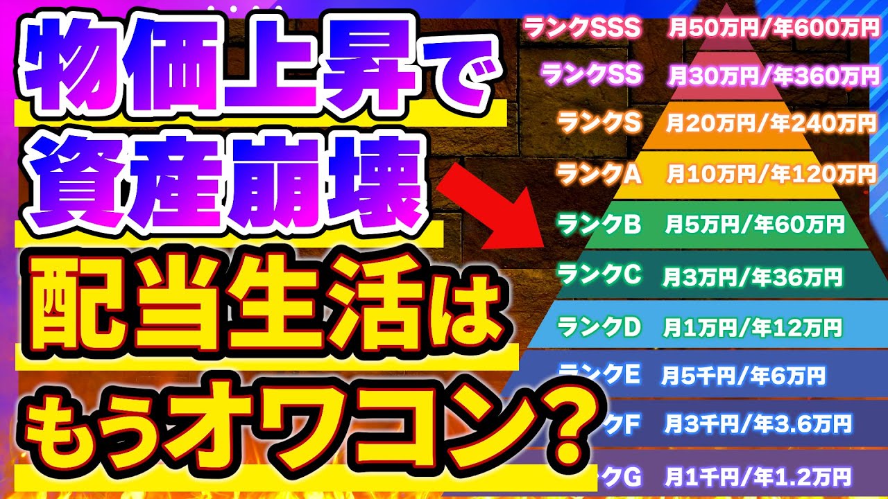 【嘘だと言ってくれ】物価上昇で配当金生活はオワコン？！真実を語ります