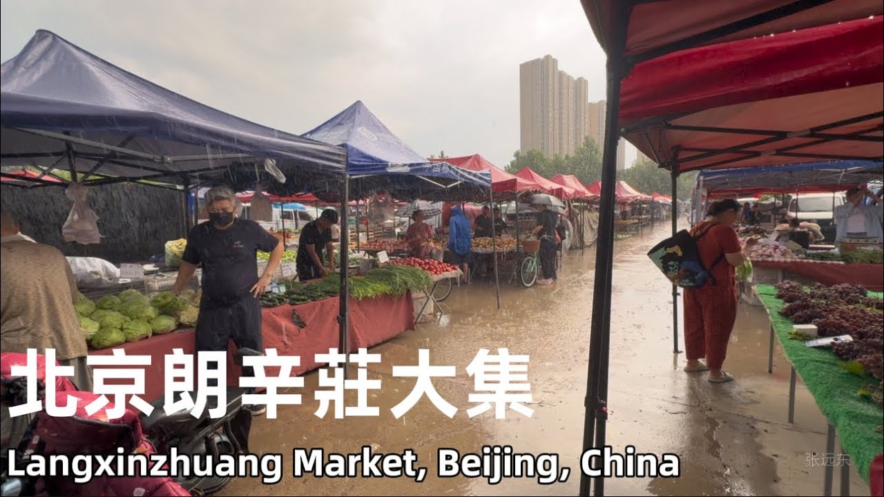 北京朗辛莊大集，下雨也擋不住趕集的人們，這個集市很整潔，趕集的都是附近的居民，物價並不高