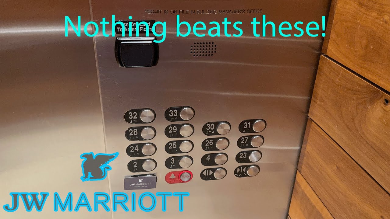 ABSOLUTELY PERFECT KONE Alta High Rise Traction Elevators @ JW Marriott, Indianapolis IN