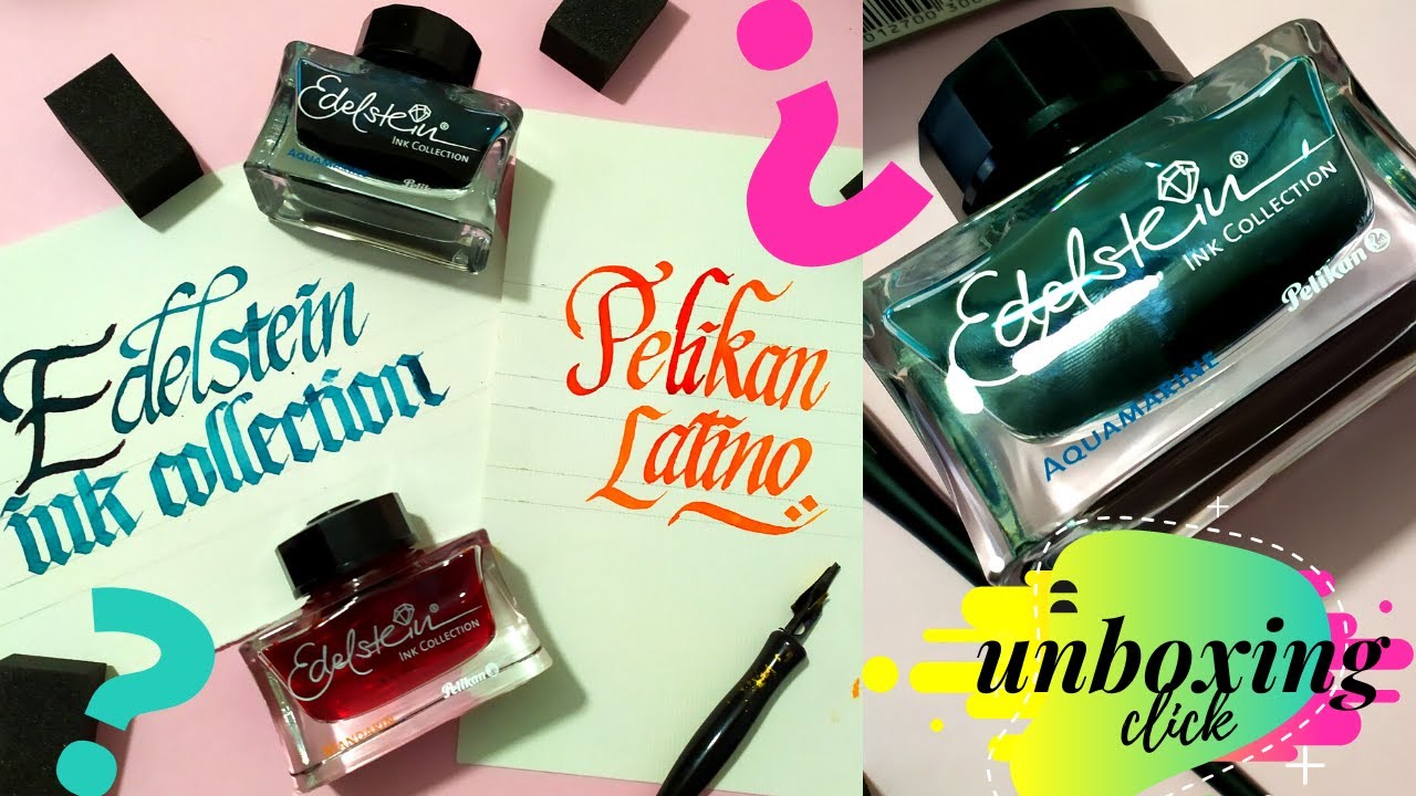 TINTAS EDELSTEIN de PELIKAN ¿Qué tal son? | UNBOXING CLICK | A prueba  CALIGRAFÍA | LESLY J-VERMEER