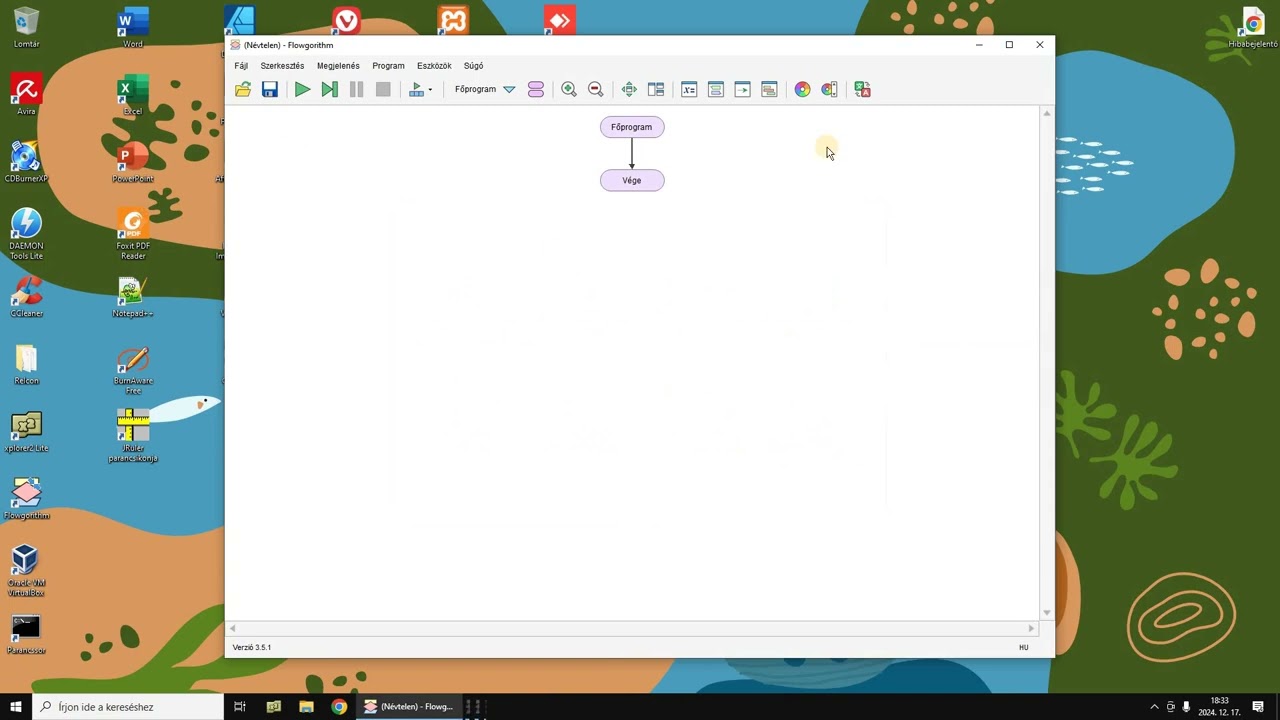 Flowgorithm kezelőfelület