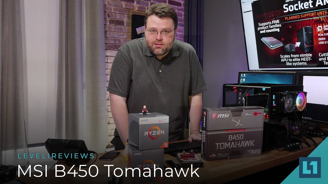 MSI B450 Tomahawk Socket AM4 Motherboard Review + Linux Test