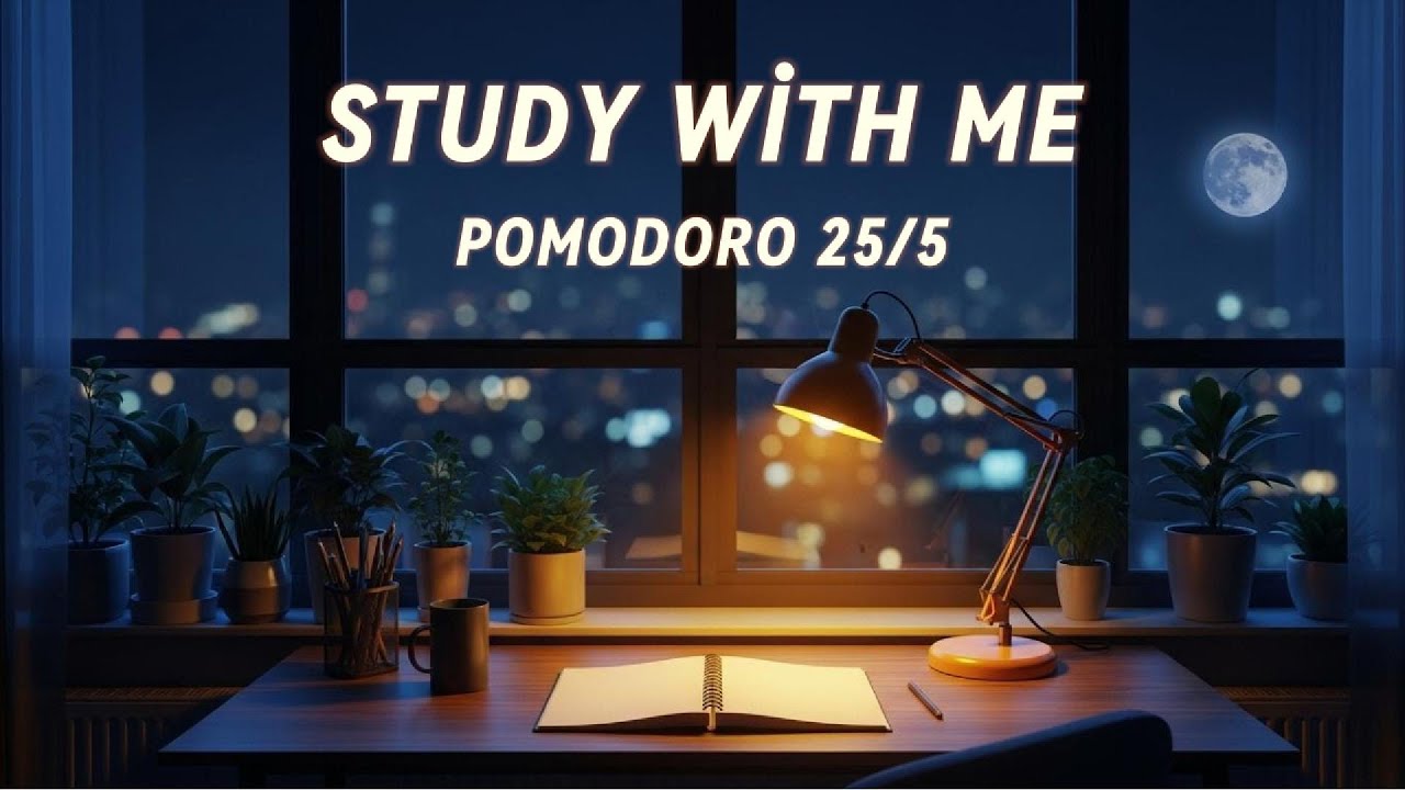 Study With Me 📚 25/5 Pomodoro Timer 🤫 No music