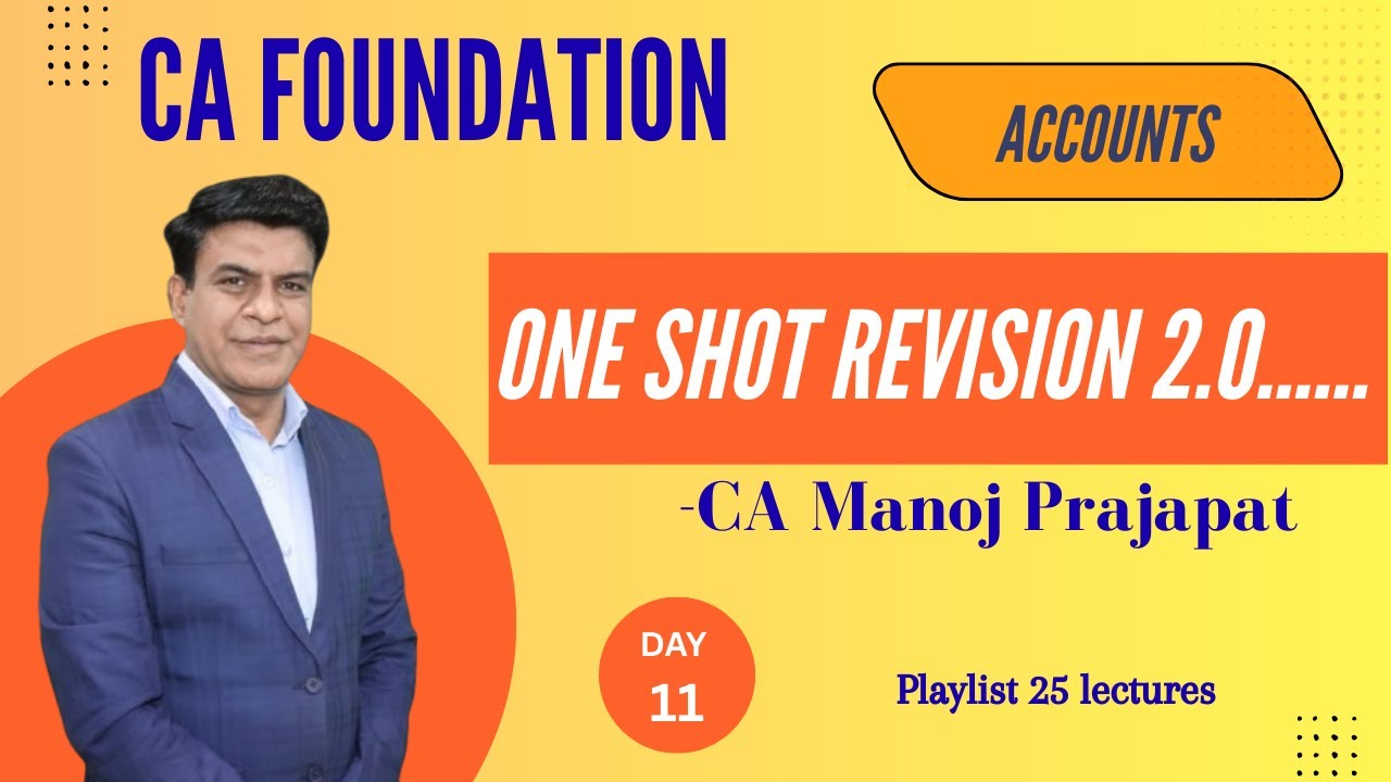 CA Foundation Sep Attempt | Accounts One shot Revision 2.0 | Day - 11