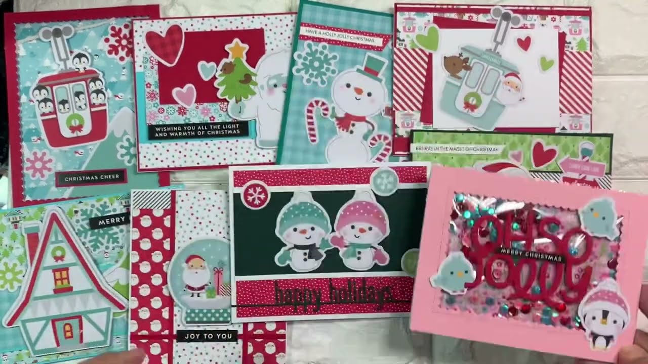 Let it Snow || 10 cards using Doodlebug 6x6 paper pad Challenge with my friends