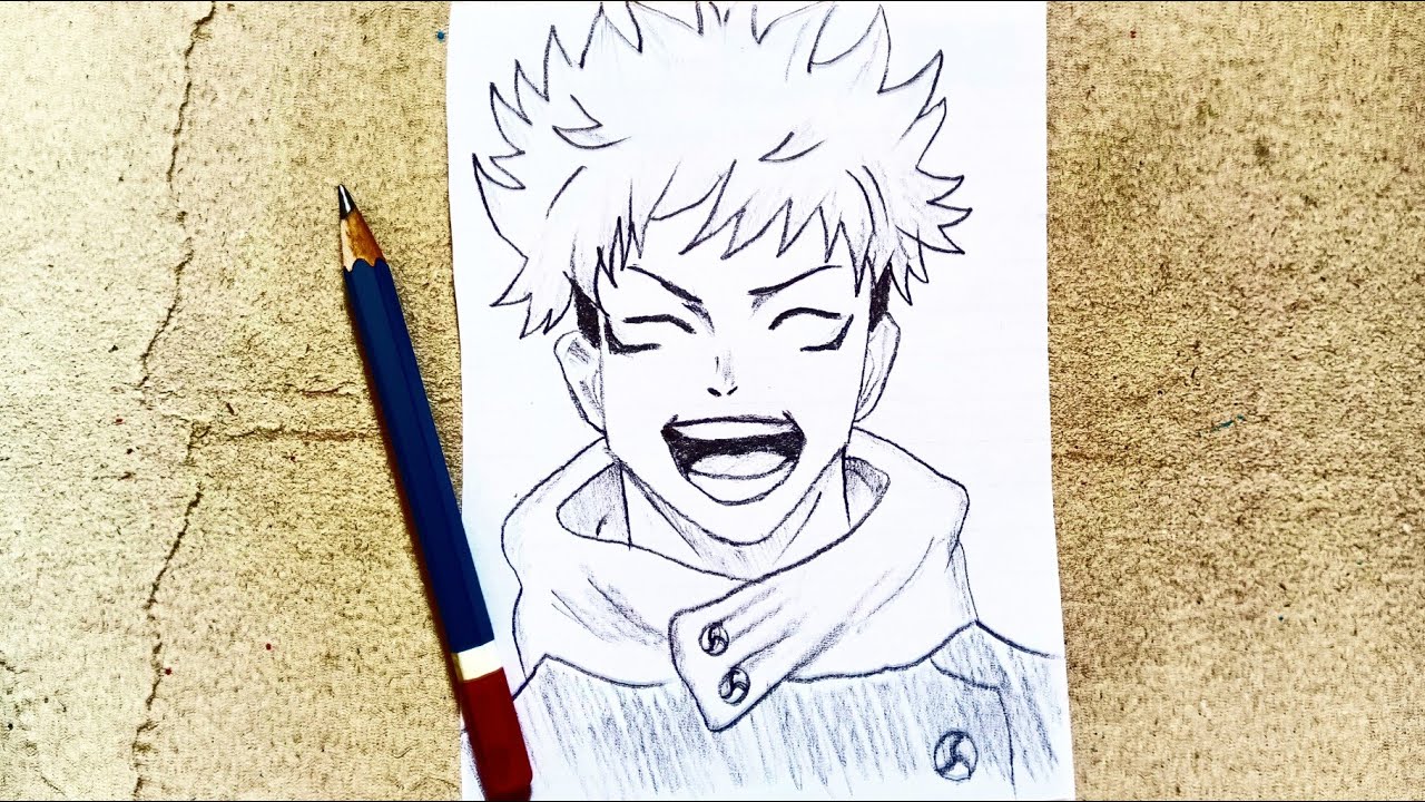 How to Draw itadori yuji | very Easy Anime Drawing | itadori (jujutsu) drawing| pencil step-by-Step|